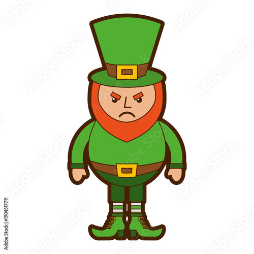 leprechaun angry cartoon st patricks day character vector illustration