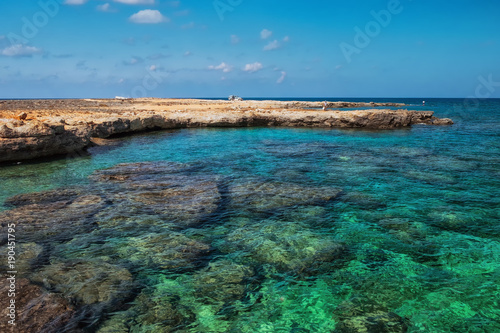 Crystal clear blue sea Northern Cyprus