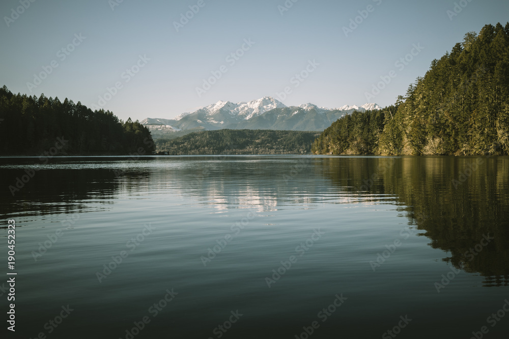 Scenic view of lake against clear sky Scenic view of lake against clear sky
