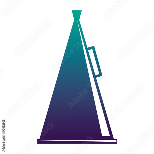 cinematographic horn icon cinema director element vector illustration degraded color design