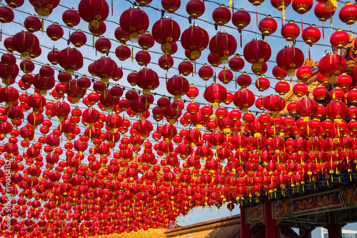 Canvas Print Red lanterns at Thean Hou Temple, Kuala Lumpur Malaysia