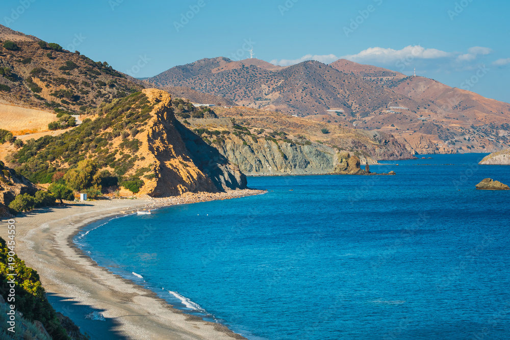 Coast of Crete island near Matala in Greece