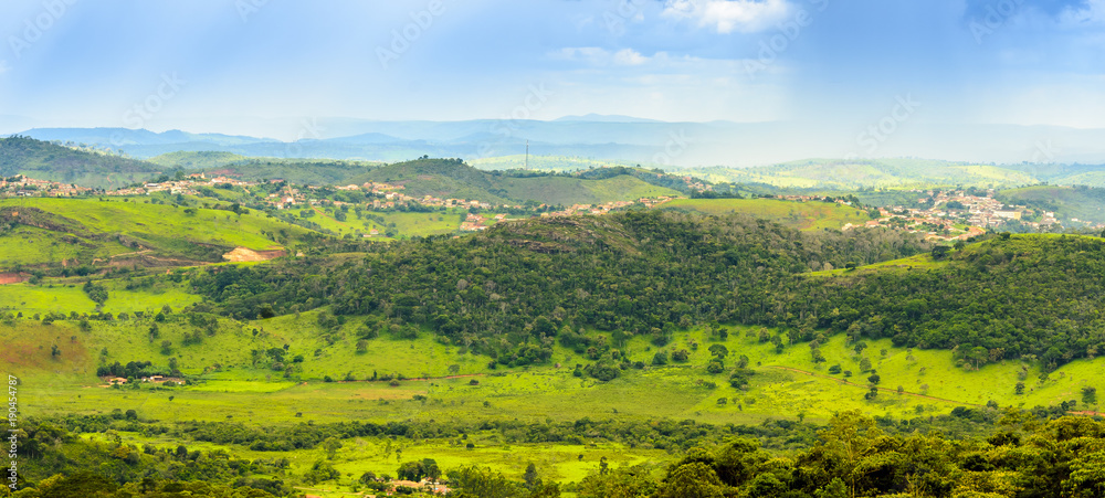 Panoramic view of country side the state of  Minas Gerais , Brazil.