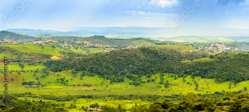Panoramic view of country side the state of Minas Gerais , Brazil.
