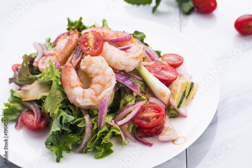 Thai shrimp salad with spicy lime dressing