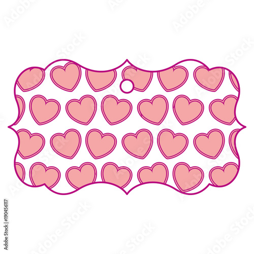 elegant frame with hearts pattern background vector illustration design