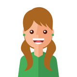 young woman happy avatar character vector illustration design