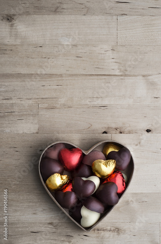 Heart Shaped Box of Mixed Chocolates From Above