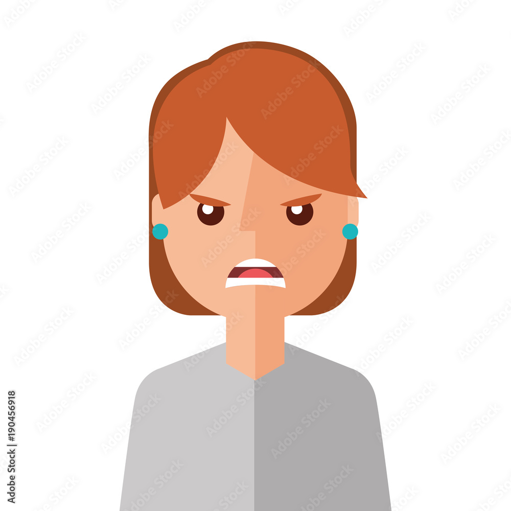 angry young woman avatar character vector illustration design angry young woman avatar character vector illustration design