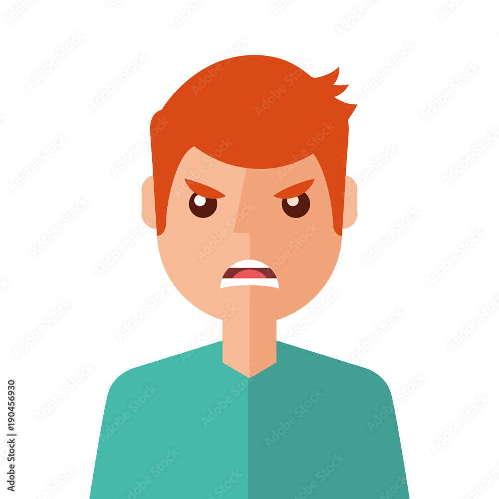 angry young man avatar character vector illustration design