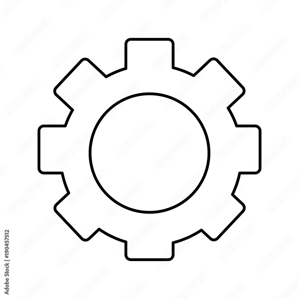 single gear icon image vector llustration design black line single gear icon image vector llustration design black line