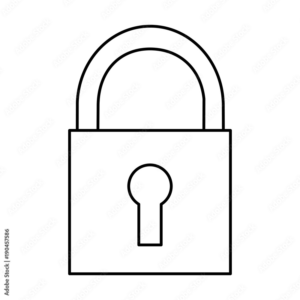 safety lock icon image vector llustration design black line safety lock icon image vector llustration design black line