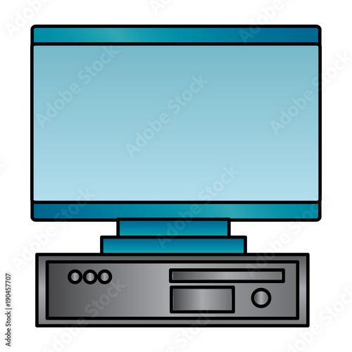 computer monitor with cpu monitor icon image vector llustration design 