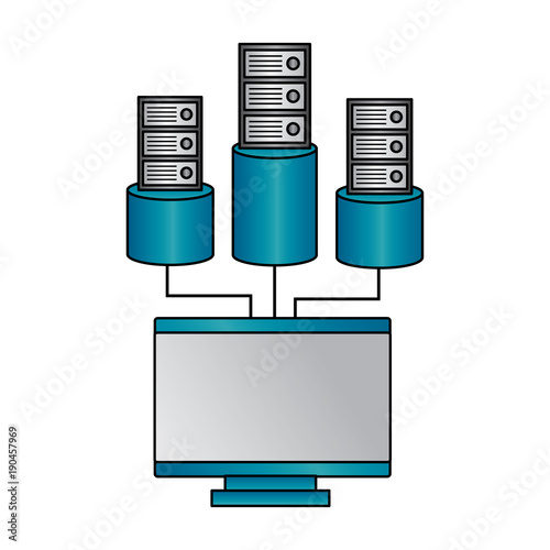 computer and database icon image vector llustration design 