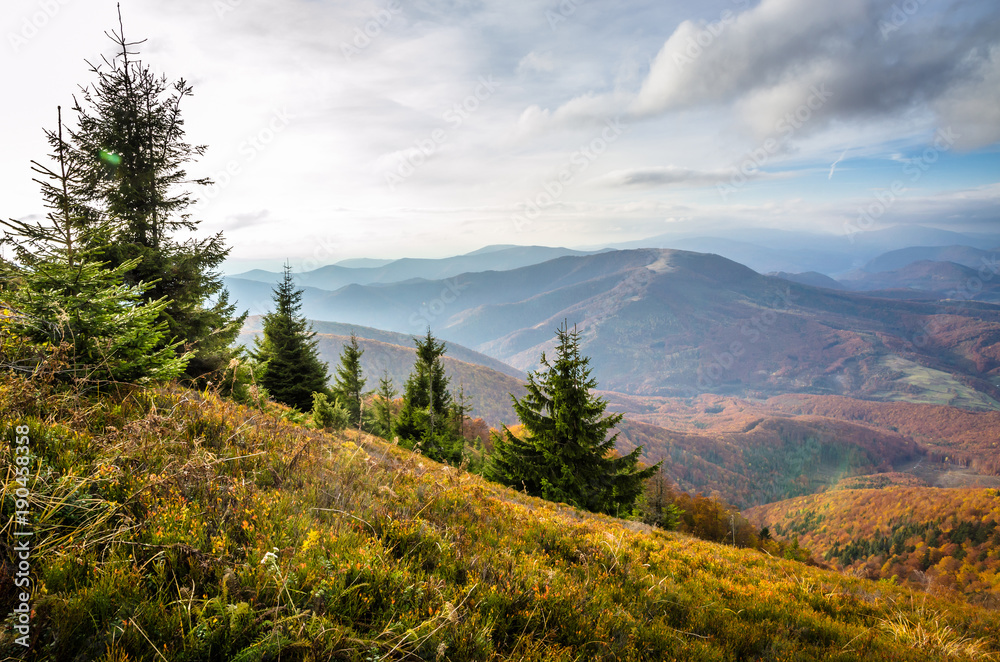 Autumn mountains in cloudly day Autumn mountains in cloudly day