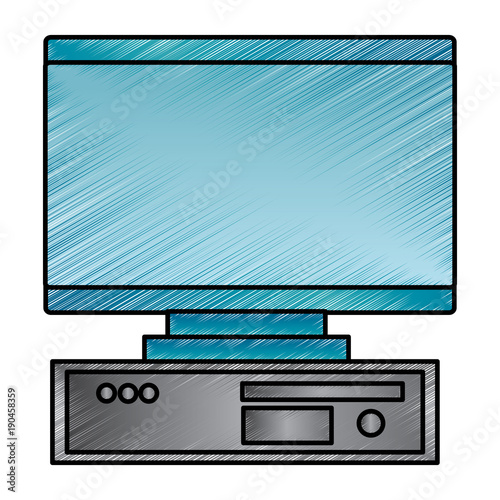 computer monitor with cpu monitor icon image vector llustration design 