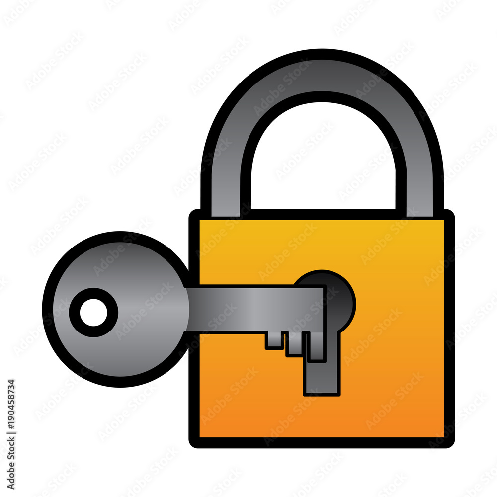 safety lock with key icon image vector llustration design safety lock with key icon image vector llustration design