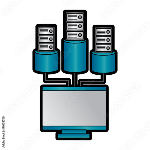 computer and database icon image vector llustration design 