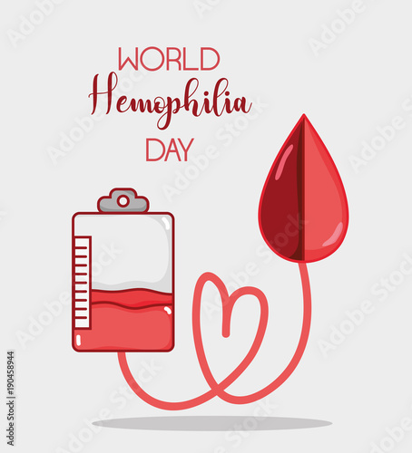 blood transfusion with blood drop to hemophilia treatment