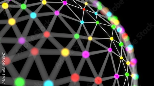 Interconnected globe network abstract