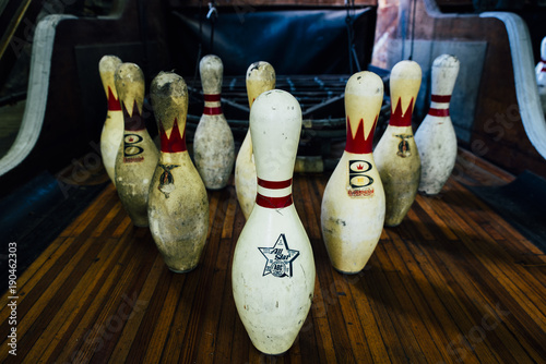 Retro Bowling Alley & Pins - Abandoned Wassaic State School - New York photo