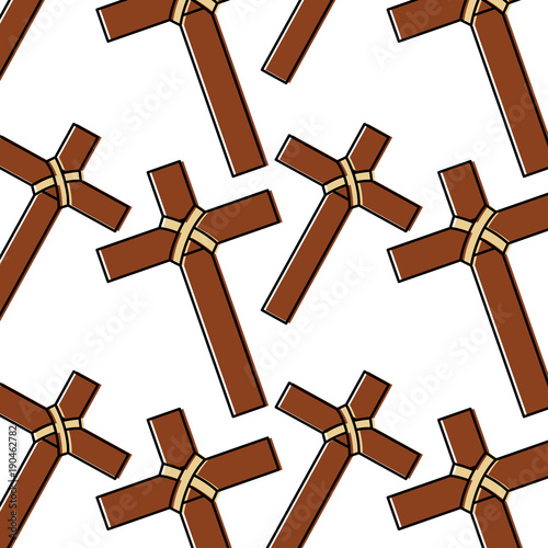 cross christian catholic paraphernalia  pattern image vector illustration design 