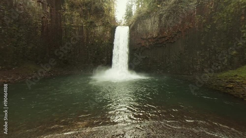 Handheld shot of idyllic Abiqua Falls at Scotts Mills, Oregon, USA photo