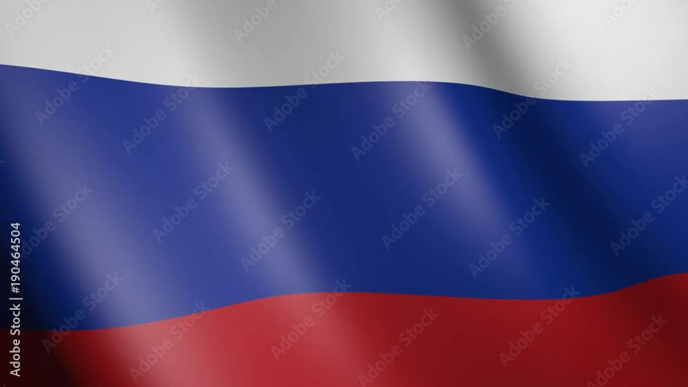 Flag of Russia with fabric texture, seamless loop Flag of Russia with fabric texture, seamless loop