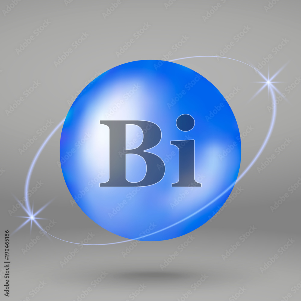 Bismuth icon. mineral drop pill capsule. Mineral complex design Bismuth icon. mineral drop pill capsule. Mineral complex design
