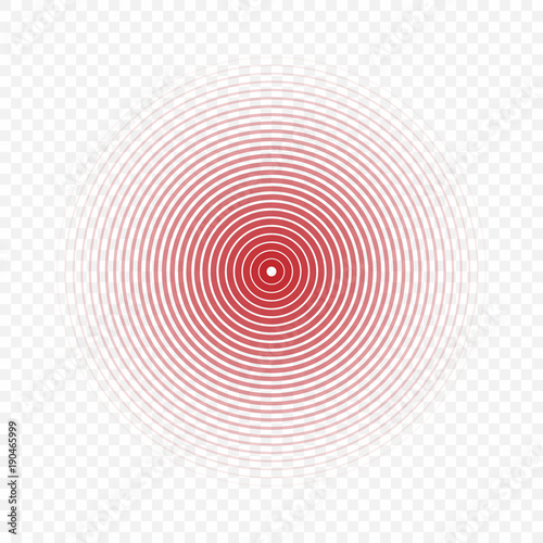 Pain circle red icon for medical design