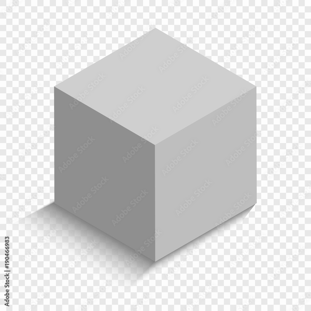 Fototapeta premium white cube with a perspective. 3d box model with a shadow