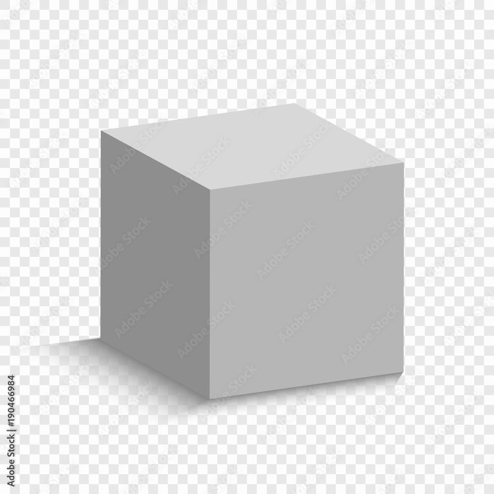 white cube with a perspective. 3d box model with a shadow white cube with a perspective. 3d box model with a shadow