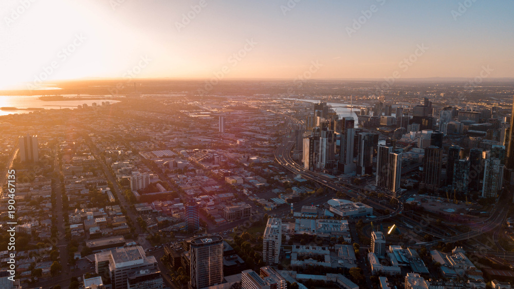 Sunset in Melbourne City with Mavic Pro