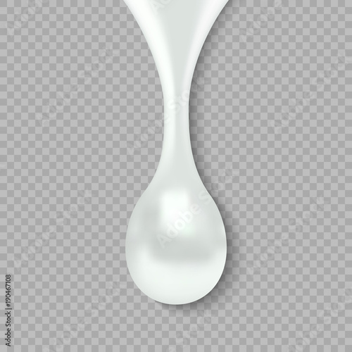 drop of milk isolated on transparent background