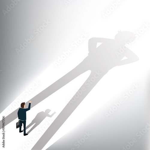 businessman under the shadow of success businessman