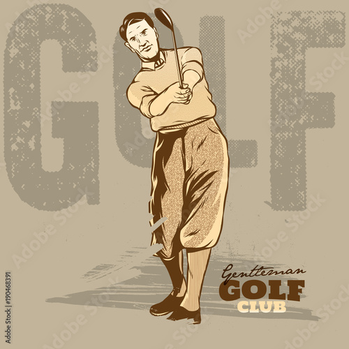 Golf Player Is Doing A Swing Illustration