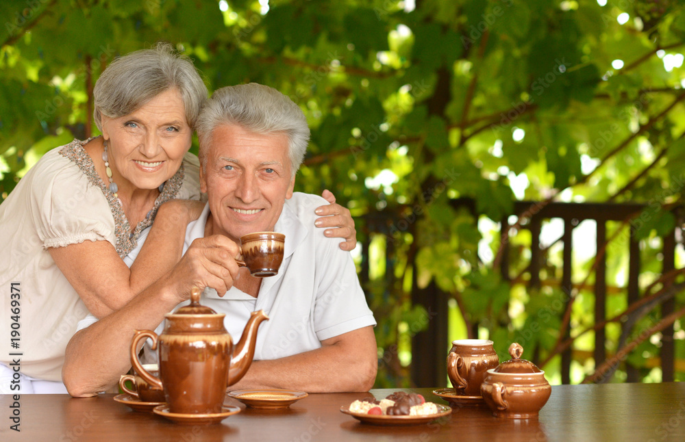 Couple drinking tea Couple drinking tea