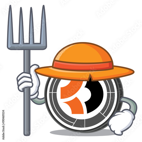 Farmer Bitcoin Dark character cartoon