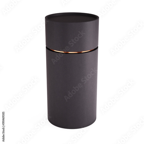 Black tube opened isolated on white background. 3d rendering