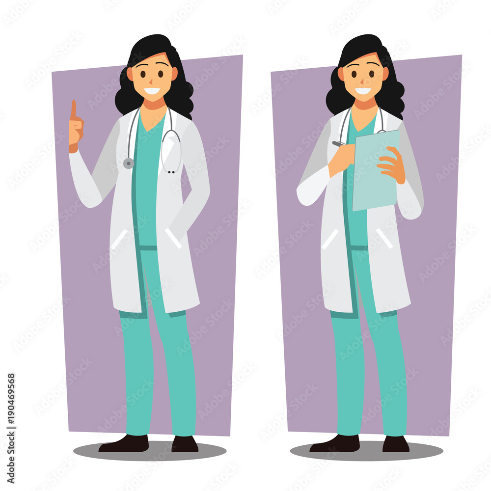 Diverse set of female doctor , healthcare Providers , Vector illustration cartoon character Diverse set of female doctor , healthcare Providers , Vector illustration cartoon character
