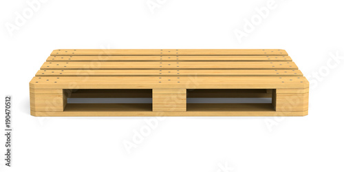 wooden pallet on white back...