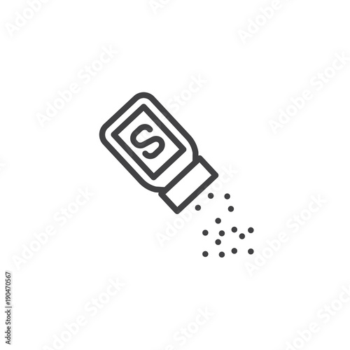 Salt shaker line icon, outline vector sign, linear style pictogram isolated on white. Symbol, logo illustration. Editable stroke