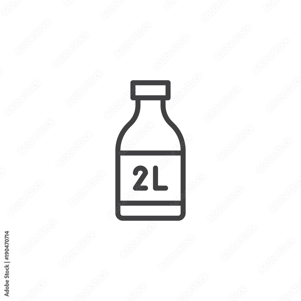 Two liter bottle line icon, outline vector sign, linear style pictogram isolated on white. Symbol, logo illustration. Editable stroke Two liter bottle line icon, outline vector sign, linear style pictogram isolated on white. Symbol, logo illustration. Editable stroke
