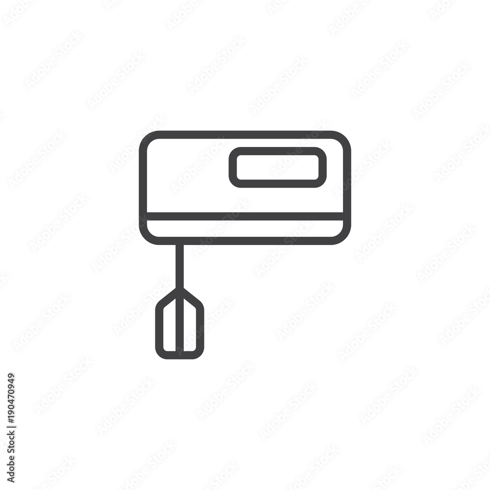 Kitchen mixer line icon, outline vector sign, linear style pictogram isolated on white. Egg beater symbol, logo illustration. Editable stroke Kitchen mixer line icon, outline vector sign, linear style pictogram isolated on white. Egg beater symbol, logo illustration. Editable stroke