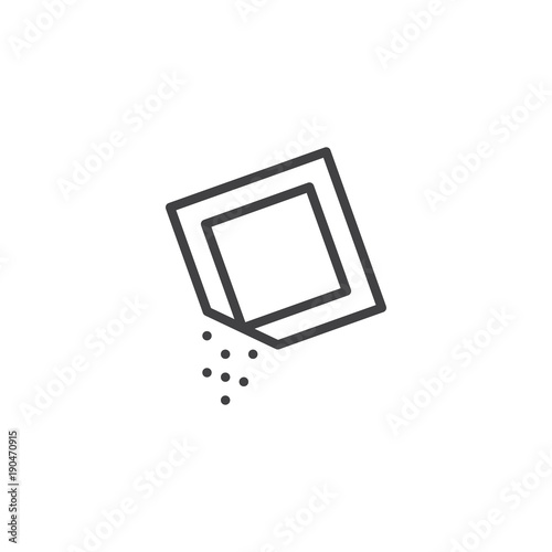 Sugar pack line icon, outline vector sign, linear style pictogram isolated on white. Symbol, logo illustration. Editable stroke