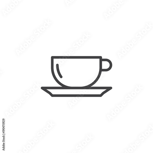 Cup of tea line icon, outline vector sign, linear style pictogram isolated on white. Coffee cup symbol, logo illustration. Editable stroke