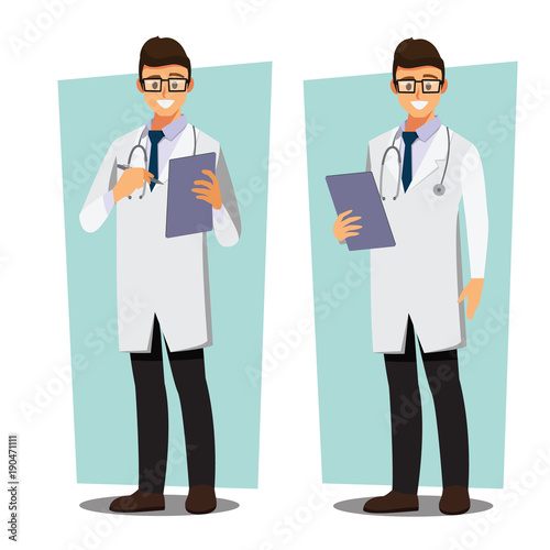 Medical doctors character professors presents, illustration