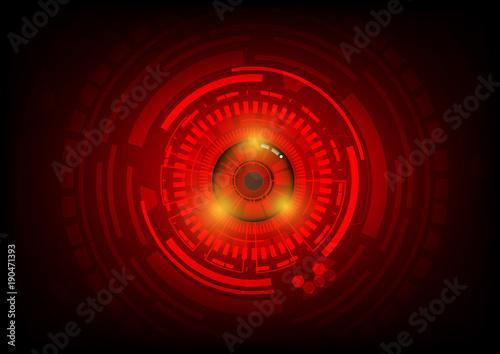 Принти на полотні Red eye abstract technology circle