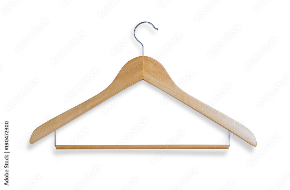 wooden hanger isolated on a white background. File contains a clipping path. wooden hanger isolated on a white background. File contains a clipping path.