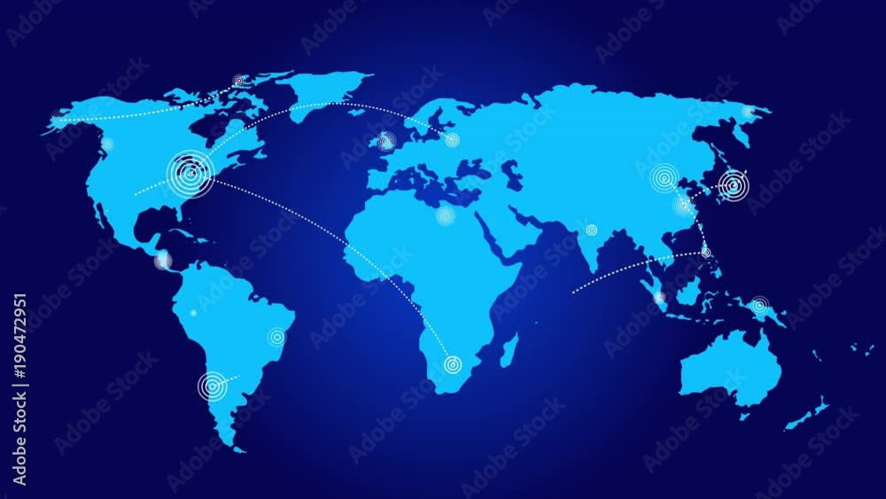 4k World connections with lines path,earth globe.growing global Network with communication all over the world.world map. 4k World connections with lines path,earth globe.growing global Network with communication all over the world.world map.